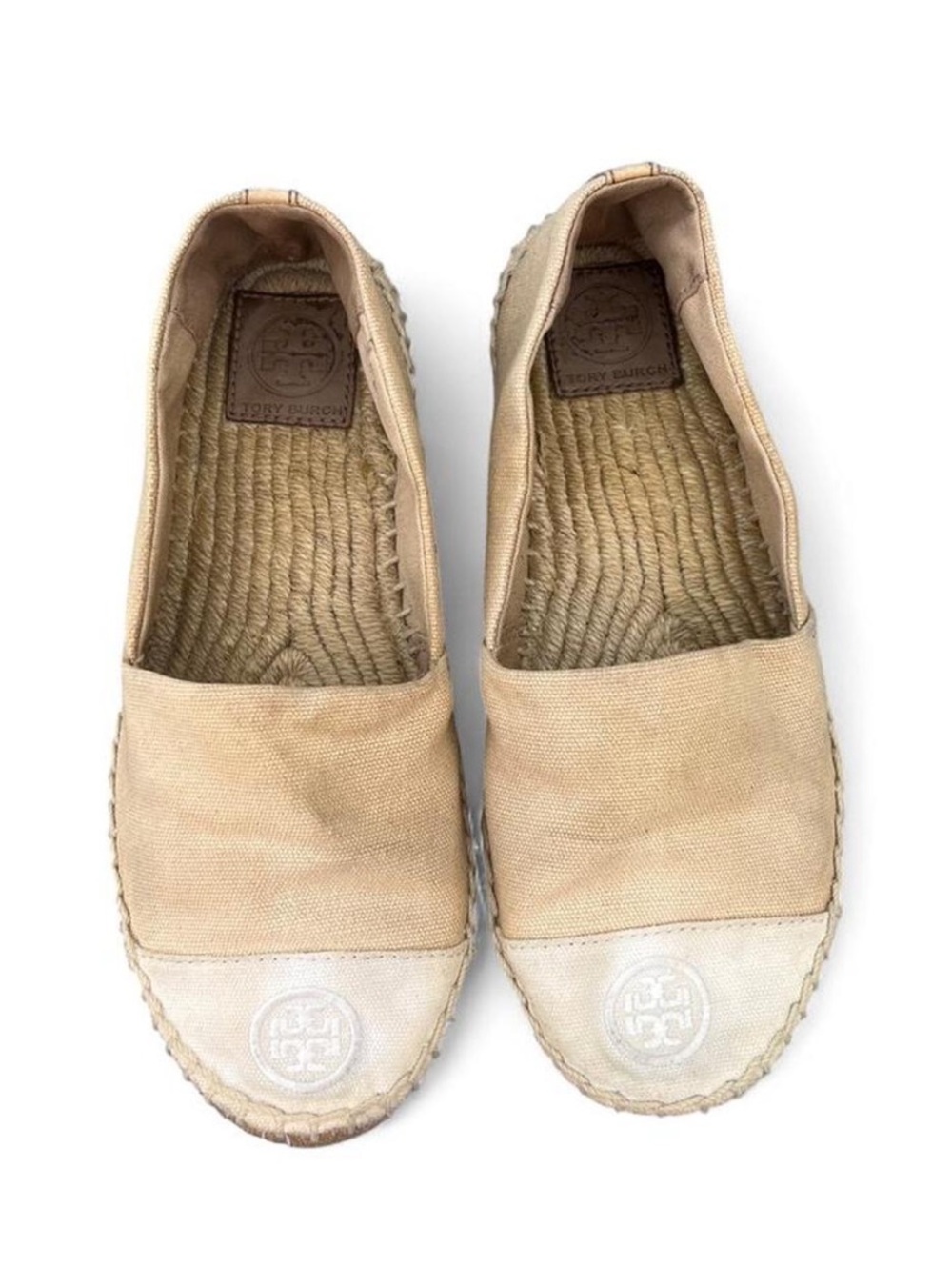 Tory Burch Tan Canvas Espadrilles Size 7.5